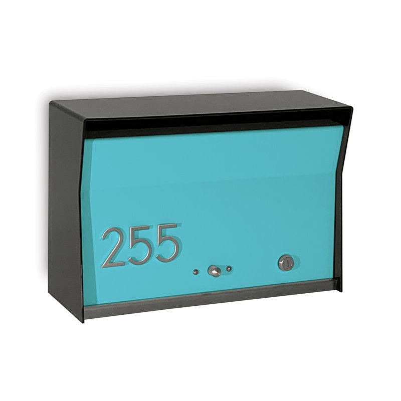 Boîte aux lettres murale verrouillable RetroBox, Noir / écume de mer