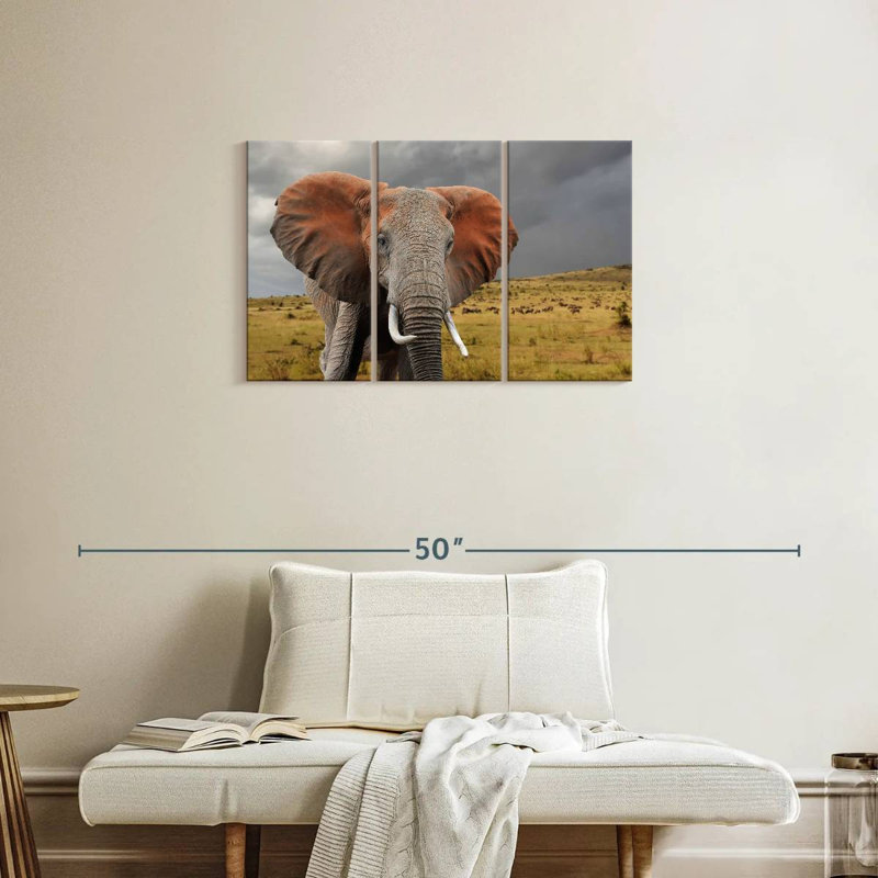 Éléphant d'Afrique, H 20 po x l 33 po