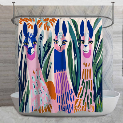 Rideau de douche Llamas Group - Décoration de salle de bain animaux Boho Boho