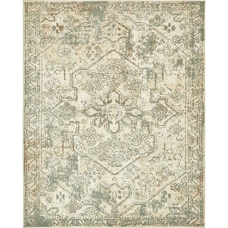 Tapis crème / brun Mosely Orentiel, Rectangulaire 8 pi x 10 pi