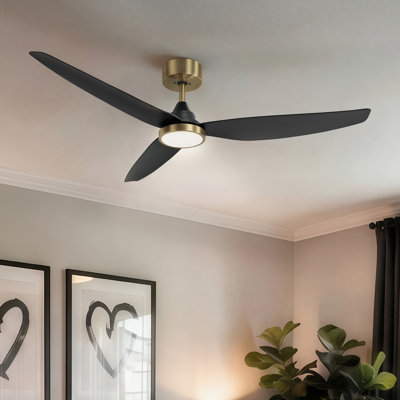 High Airflow 6500CFM 54" Ceiling Fan with Light Remote 6-Speed & 3CCT Dimmable LED, Silent Reversible DC Motor