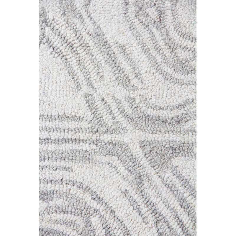 Caprice Wool Geometric Area Rug, Ivory/Dark Blue, Rectangle 6' x 9'