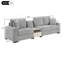 Canapé modulaire rembourré 3 places avec accoudoirs de rangement et console centrale pour salon, canapé modulaire 111,8 po Modern-130468833