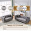 Canapé en velours Chesterfield de 80 po, canapé 3 places très profond, canapé de style moderne avec têtes de clou à boutons, accoudoirs carrés, meubles-2029641906