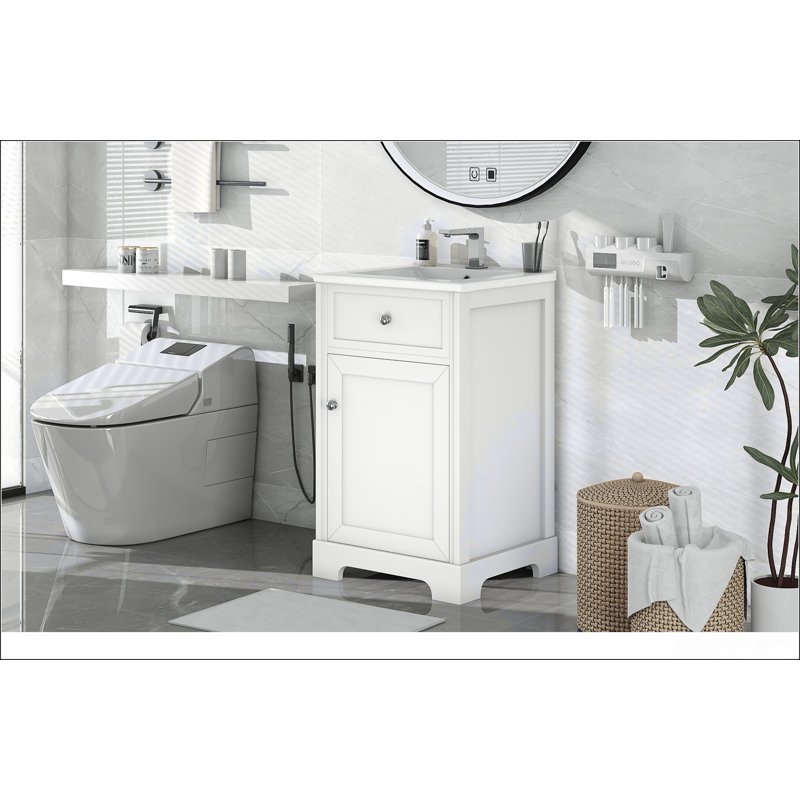 Meuble-lavabo blanc 20 po avec porte à fermeture douce