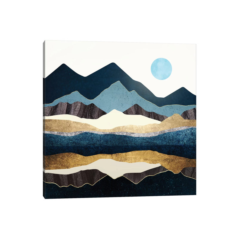 Reflect Hills - impression d'art graphique, Toile tendue, Aucun mat, H 37 po x l 37 po x P 1,5 po