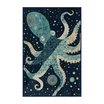 Machine Washable Newberry Kanaloa Global Inspired Moroccan Rug in Gray – Navy Binding