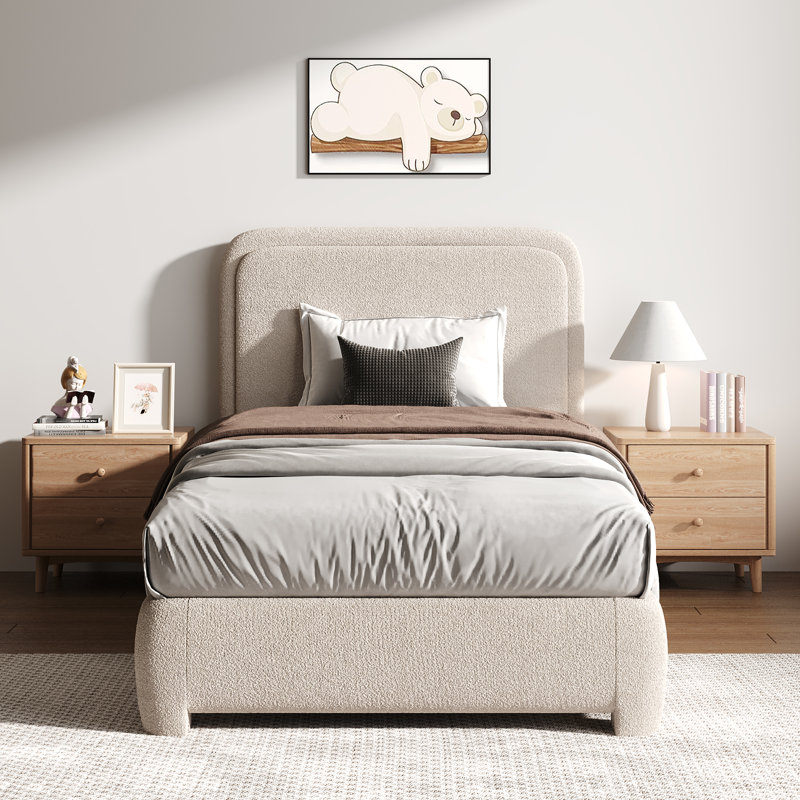 Bensu Boucle Upholstered Platform Bed | Stylish Comfort