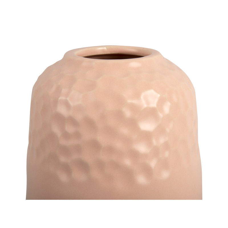 Ceramic Table Vase, Soft Pink, 28cm H x 19cm W x 19cm D