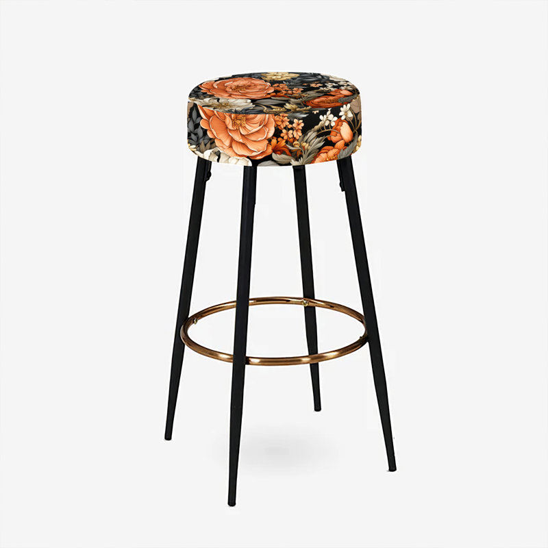 Splendid Marigold Mosaic Collage - Ensemble de 2 tabourets de bar floraux