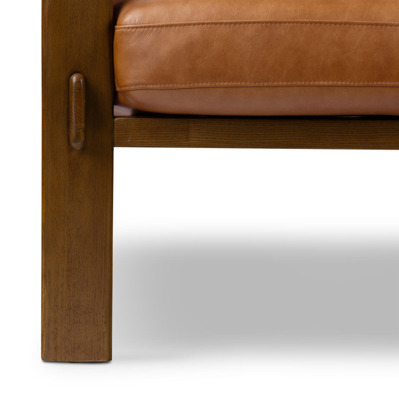 Skive Lounge Chair in Cognac Tan, Tan Genuine Leather
