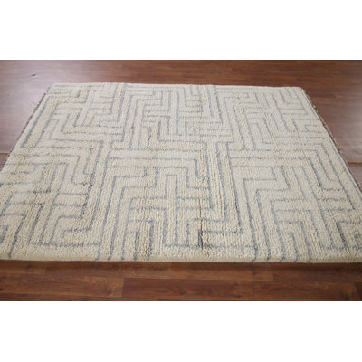 Tapis marocain moelleux terre moderne 5 x 7
