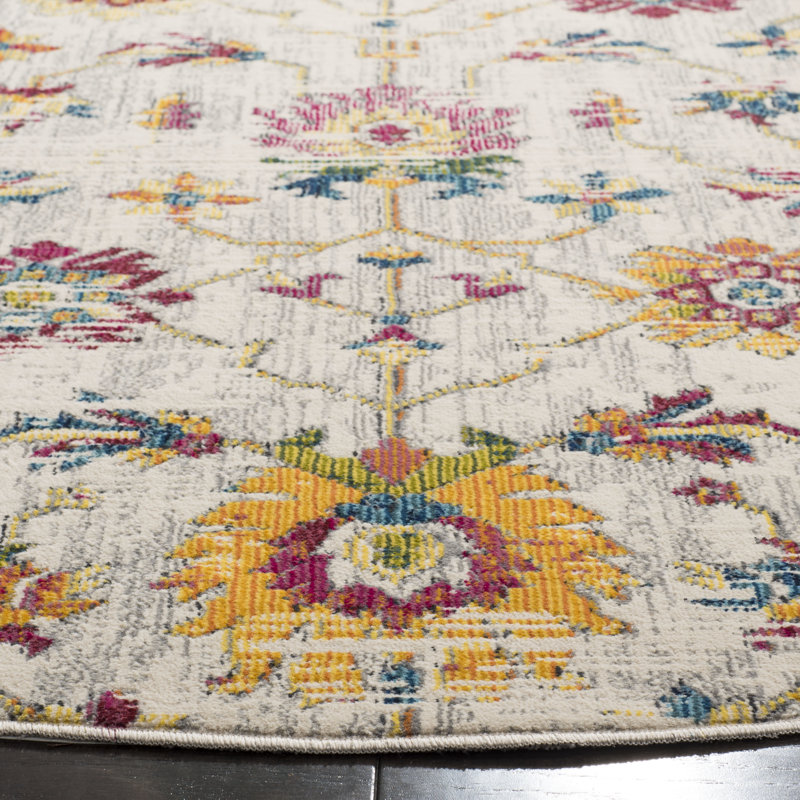 Tabinowski 100 Performance Floral Rug, Round 6'7"