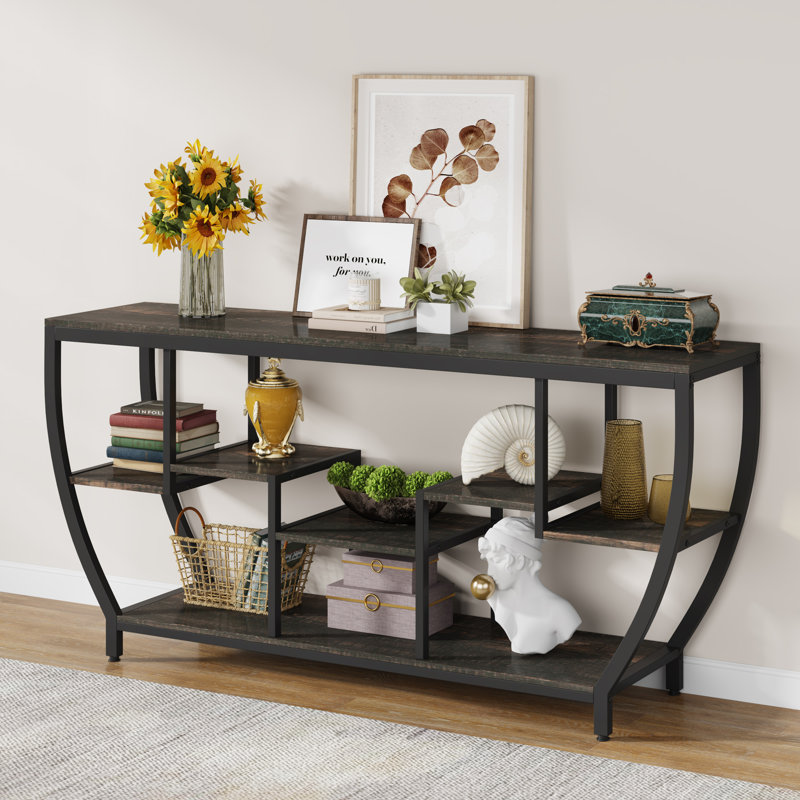 Console Herrle 70,9 po, Brun foncé / noir