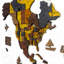 Carte du monde en bois - coloré