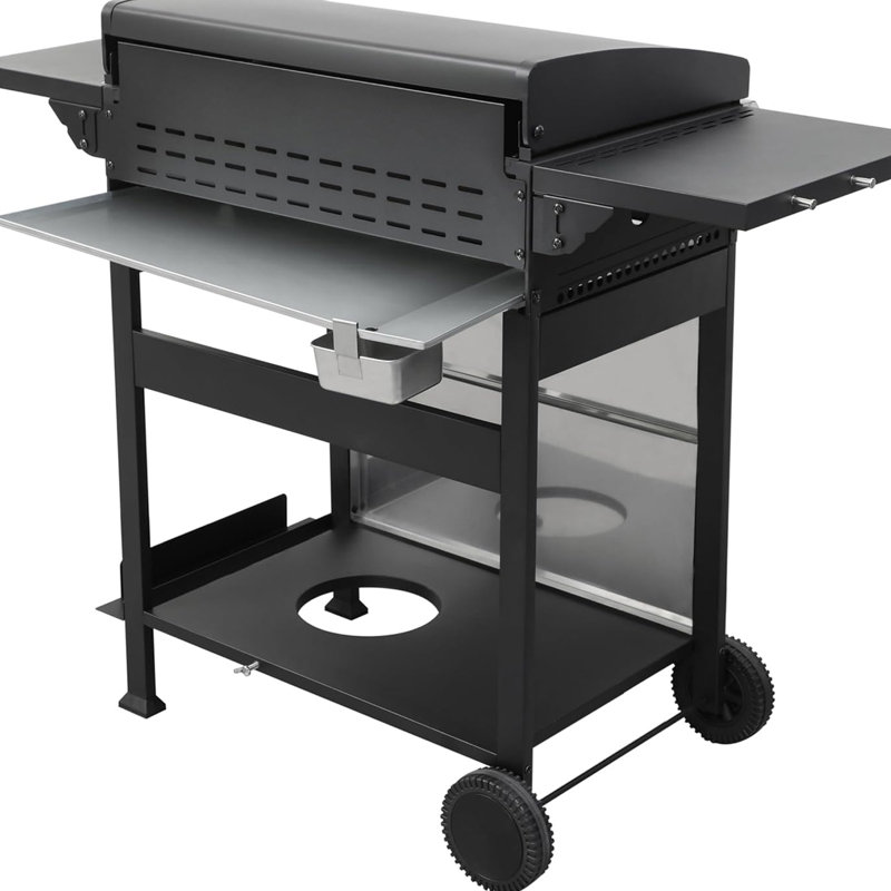 Barbecue au propane à 4 brûleurs, barbecue extérieur de 34200BTU, table d'appoint pliable