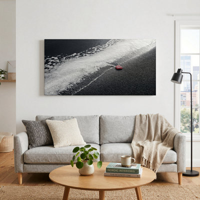 Ensemble de 1 tableau sur toile en forme de cœur rouge