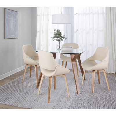 Chaise d'appoint rembourrée avec pieds en bois cintré Najrin
