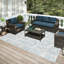 Tapis contemporain gris pied-de-poule 1 pi 8 po x 2 pi 6 po-1193251077