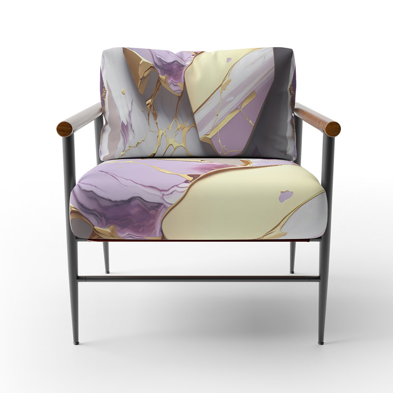 Cress - Fauteuil d'appoint rembourré en marbre, Noir, noir, noir, noir