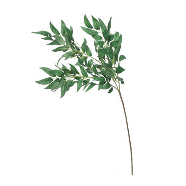 Italian Ruscus Leaf Branch, Fake Green Stems & Plants