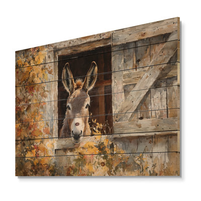 Donkey S Path Tot Hye Barn I - impression sur bois d'âne - sur bois de pin naturel