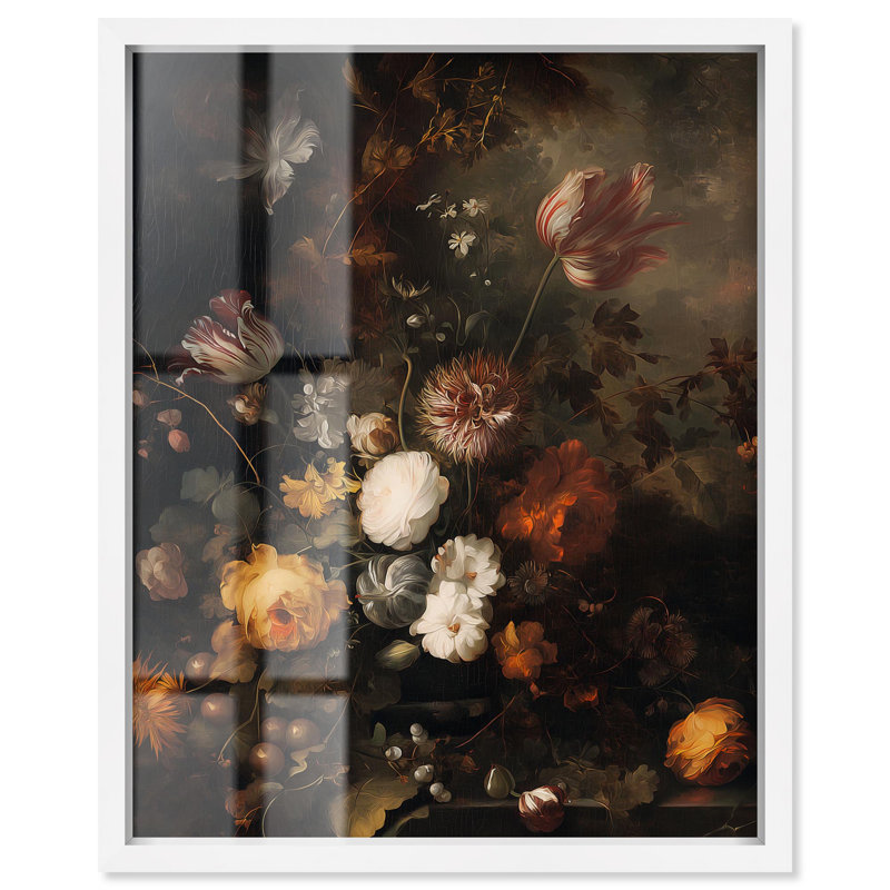 Décoration murale gothique Shadowed Petal Secrets II Shadowbox par Art Remedy, H 25 po x l 21 po, Blanc
