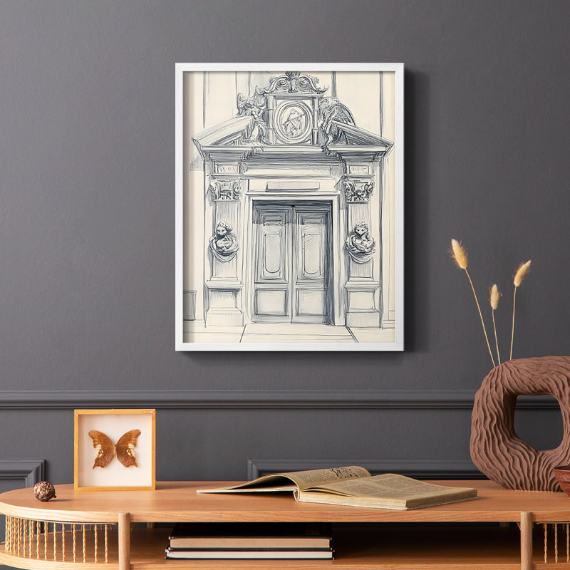 Paysages de la série XXVI - reproduction encadrée de qualité supérieure - prête à être accrochée - aucun clou requis, Blanc