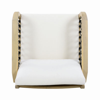 Fauteuil club d'extérieur en bois d'acacia avec corde tissée à la main (ensemble de 2)