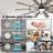 Windmill 72inch 10 Blades Ceiling Fan With Lights and Remote 3 Downrod Dc Motor 6-Speed,Matte Black Grey-1977270272-1974994271-1977270279