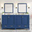 Ensemble de meuble-lavabo bleu 60 po avec lavabos doubles (séparés), lavabos doubles en céramique, tablette de rangement et tiroirs séparés (miroir non inclus) - Solution de salle de bain moderne pour salles de bain spacieuses-1110354414-1110354415