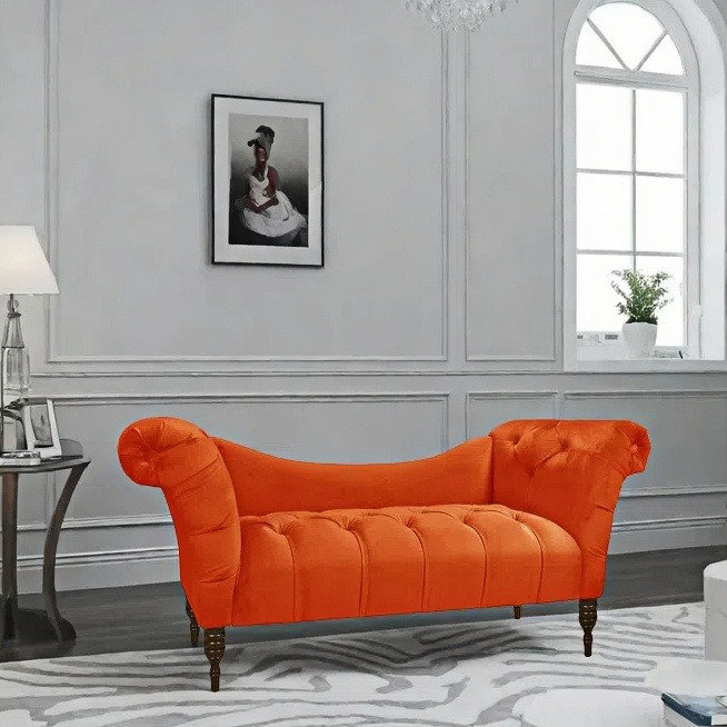 Chaise longue classique classique élégante, Orange