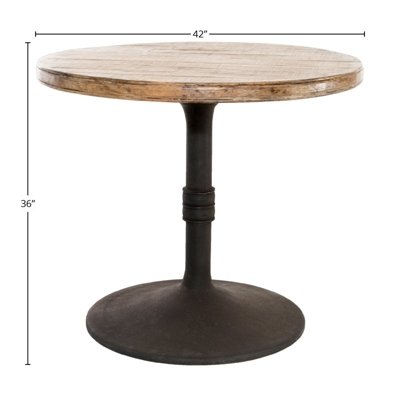 Table ronde en pin Oryana, Hauteur de comptoir (36 po), Naturel antique