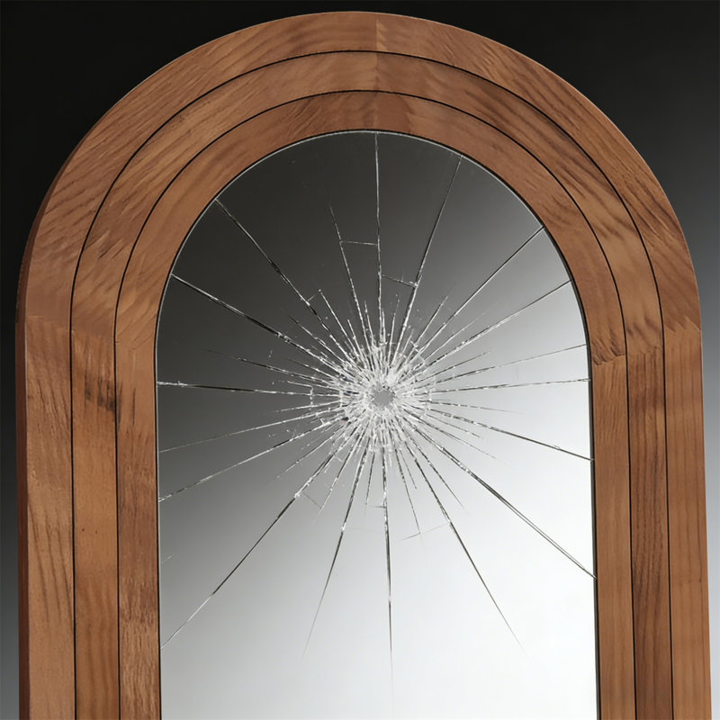 Arched Vintage Style Full-Length Mirror – Wooden Frame, Freestanding, Wall-Mounted, Oversized Floor Mirror, Brown