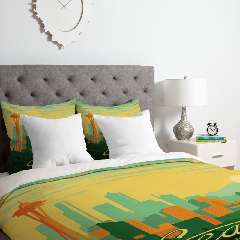 Ensemble de housse de couette Seattle, Housse de couette simple / simple TG et 1 taie dé