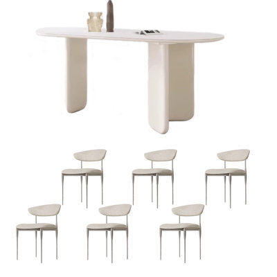 Ensemble de table de salle à manger simple et charmant en pierre frittée