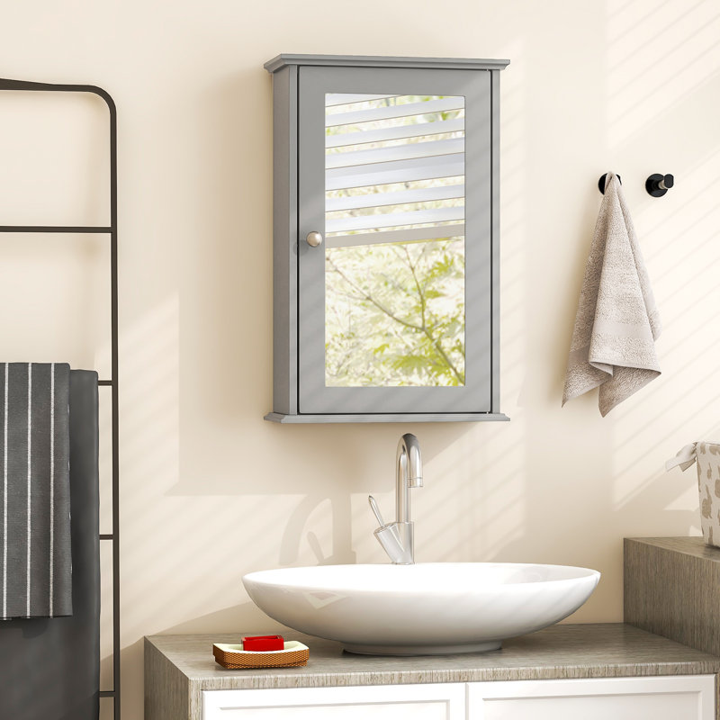 Alphonia 34mm W 53mm H Surface Framed Medicine Cabinet Mirror 1 Fixed