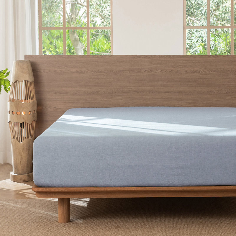 Drap-housse MooMee , Grand lit , Bleu bleuet