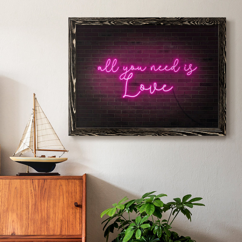 Neon Love I, H 22 po x l 32 po x P 1,5 po, Noir