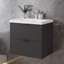 600 mm Wall Mounted Combined Vanity Unit with Integrated Resin Basin