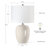 3-way White Ceramic Table Lamp With Drum Shade-1812911515