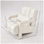 Chaise d'appoint moderne rembourrée en lin beige avec structure en bois de pin pour le salon-1615796559