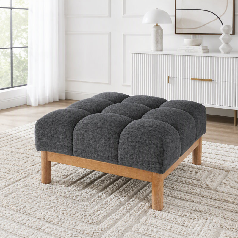 Upholstered Fabric Cocktail, Gray