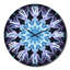 Horloge murale turquoise et blanche Fractal Flowers IV-93381026