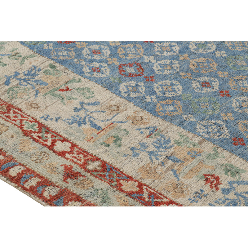 Rug & Kilim’S Classic Rug In Blue With Colorful Floral Patterns, Rectangle 6' x 8'