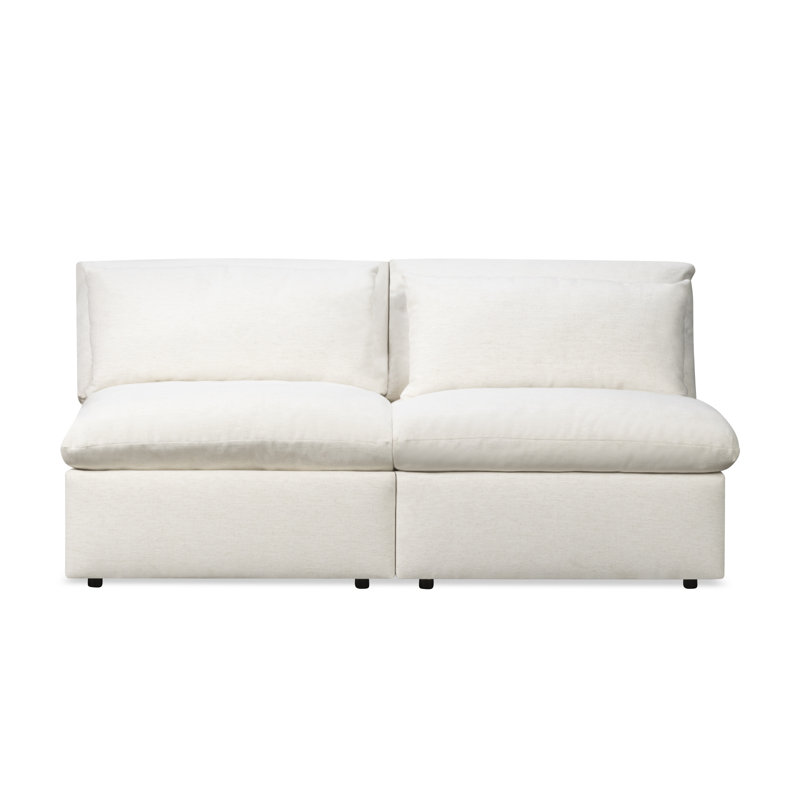 Canapé sans accoudoirs 2 pièces Remy, Chenille Crypton® neige Nomad