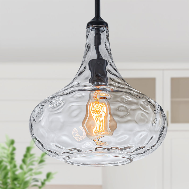 Luminaire suspendu en dôme à 1 lumière à intensité variable 1 lumière l 11,81 po, Noir mat