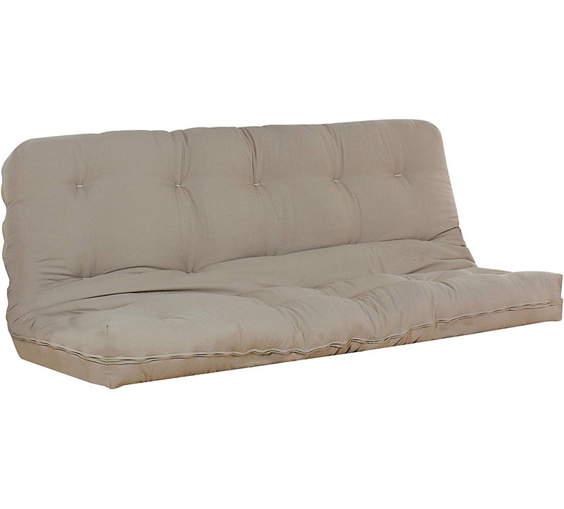 Matelas de futon double en coton Donovan 8 ", Lit double, Kaki, 8''
