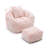 Giant Bean Bag Chair withFootstool, Oversized Bean Bag for Adults and Kids, Faux Fur Shell-Shaped Large Chair with Filler, Stuffed Big Accent Sofa, Floor Sofa for Gaming,Reading Living Room Bedroom-704301144