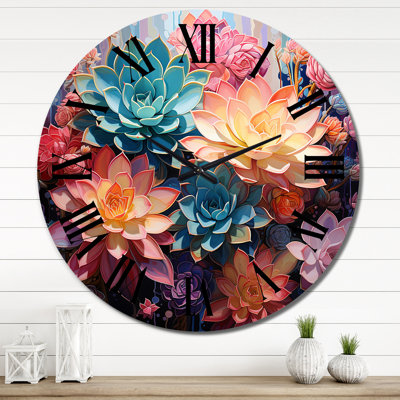 Cynan - Horloge murale florale